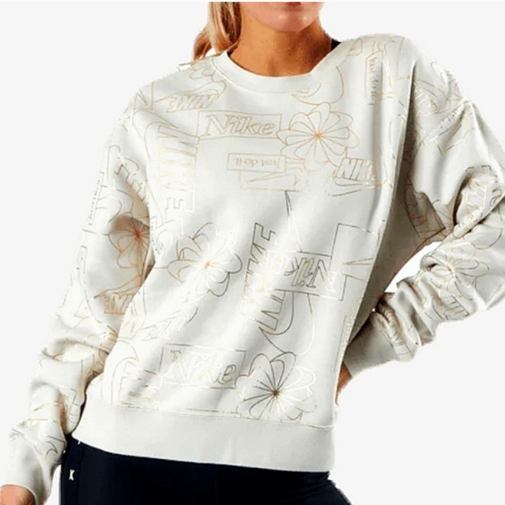 Nike size M cream and gold crewneck